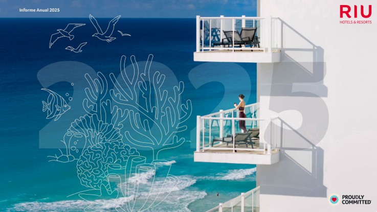 Portada del informe anual de RIU Hotels & Resorts sobre inversión social y sostenibilidad