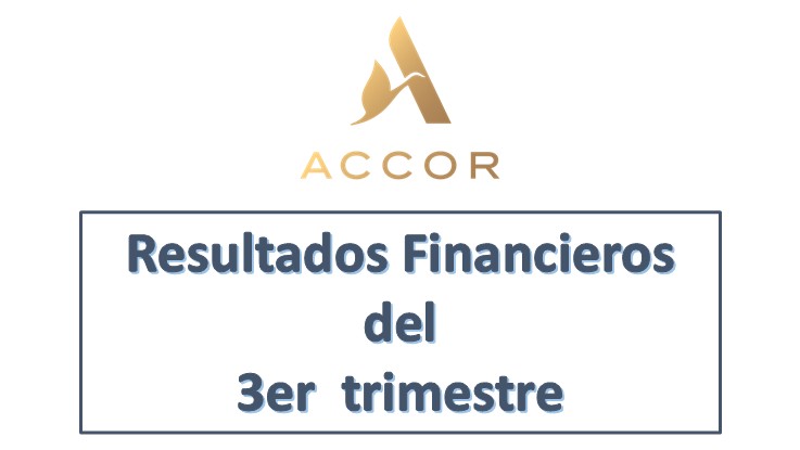 Logotipo de Accor sobre el texto Resultados Financieros del 3er trimestre